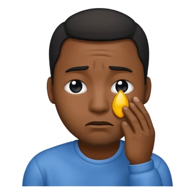 Black man emoji shedding a tear with a frown sticker
