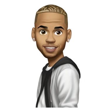 Hyper Realistic Chris Brown  Karruche Tran romantic photo  sticker