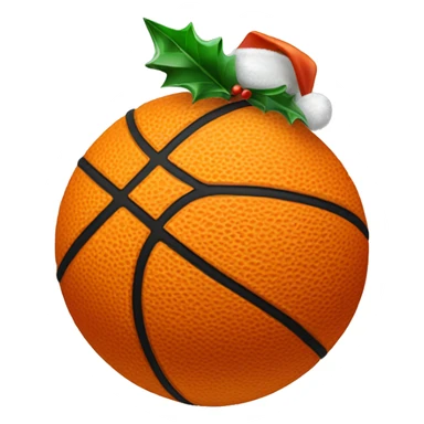 Basketball orange with a Christmas ha sticker