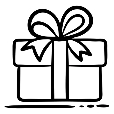 gift box with decorative bow sticker