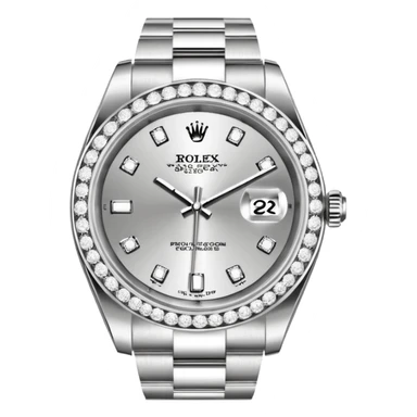 rolex z bransoleta wysadzana diamentami oraz z tarcza wysadzana diamentami sticker
