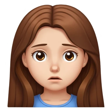 Ashamed girl with long brown hair  sticker