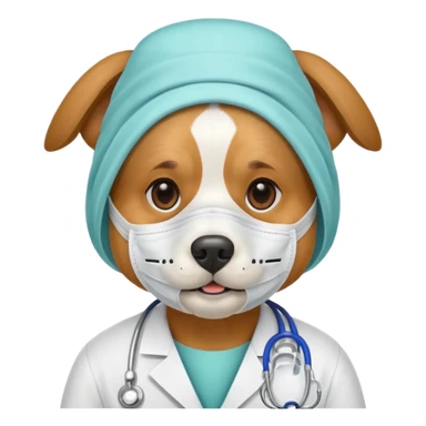 doctor dog Wearing Medical Mask sticker