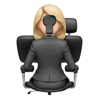 Back of head woman sitting on an office chair sticker