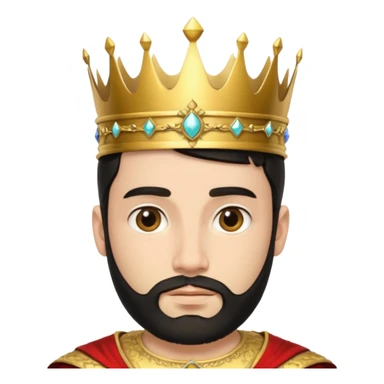 Bearded King, young king with short black beard, wearing crown
 sticker