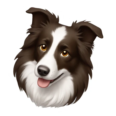 Bordercollie with brown and white face. Some darker areas  sticker