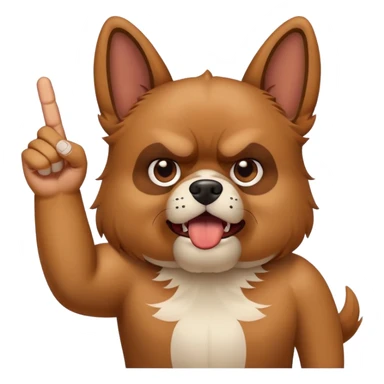 dog holding up the middle finger  sticker