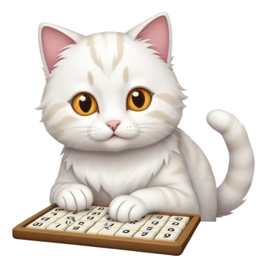 cat playing sudoku sticker