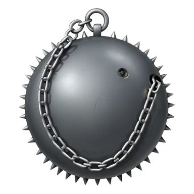 iPhone text message emoji size ball, and chain with spikes sticker