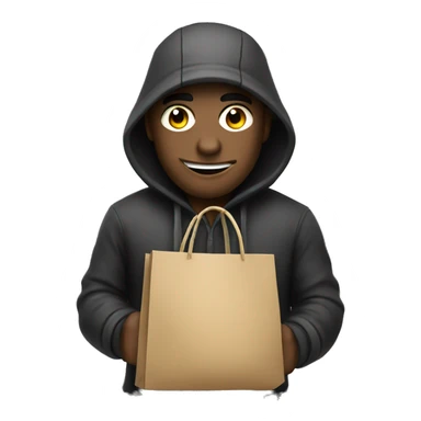 a cartoon burglar with swag bag sticker