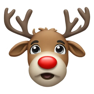 Reindeer with red nose sticker
