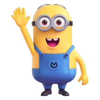 Minion character waving sticker