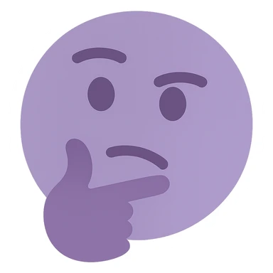 A dull purple The thinking face sticker