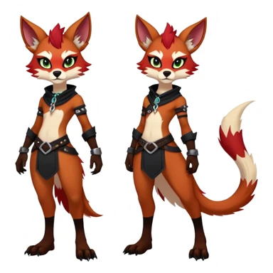 edgy badass cool Falvie-Fionbri-creature-fursona, full body, with random markings sticker