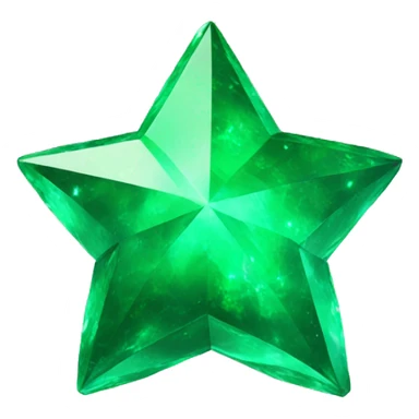 3D big emerald star sticker