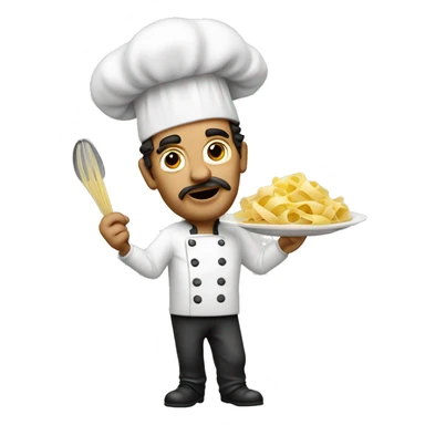 Chef che fa pasta e formaggio  sticker