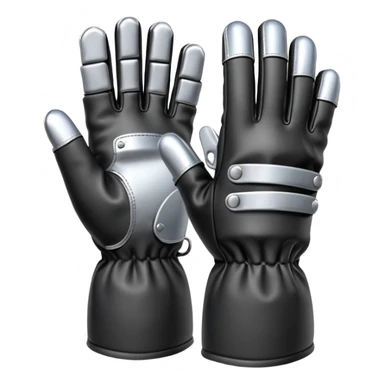 protection gloves black and metal 5 fingers sticker