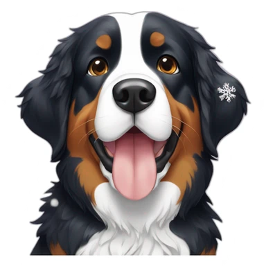 bernese mountain dog under big snowflakes sticker