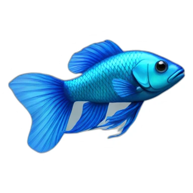 blue beta fish sticker