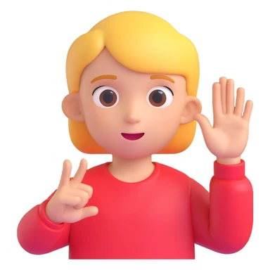 kid making a 'no deal' gesture, soft and rounded 3D emoji style sticker
