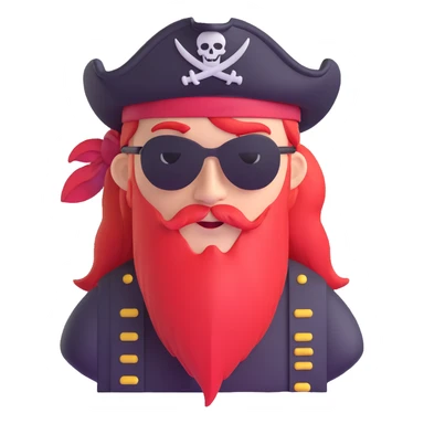 pirate captain with eye patch and hat sticker