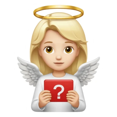 "An angel emoji with blonde hair, a halo, wings, holding a 'COMPARTILHAR' sign in bold letters." sticker