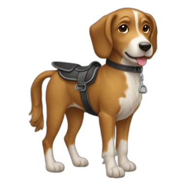 Chien sur cheval sticker