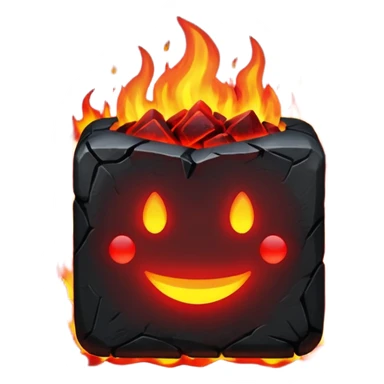 burning coal square sticker