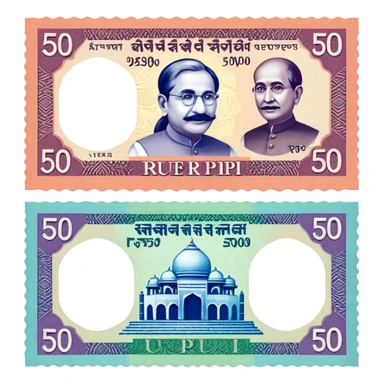 Indian 50p rs note sticker