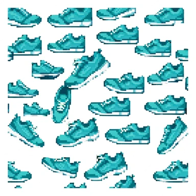 turquoise running shoes, athletic footwear, blue-green sneakers sticker