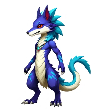 Epic Edgy Cute Colorful Modern Anthro Vernid-Protogen-Sergal-fursona-creature-animal full body sticker