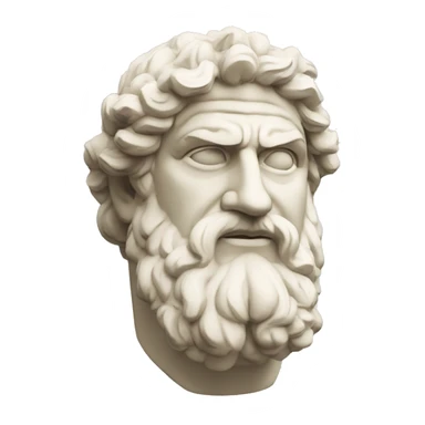 Ancient Greek King Odysseus Statue Face Only, ROFL, Off-white sticker