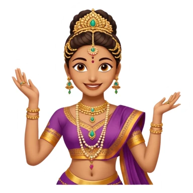 realistic bharathanatyam dancer with a smiling face and beautiful meenakshi pose sticker