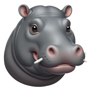 cinematic-noble-hippo-portrait-emoji,-poised-and-regal,-with-a-massive,-robust-build-and-a-smooth,-sleek-slate-gray-hide,-deep-set-soulful-eyes,-simplified-yet-sharp-and-sophisticated-features,-highly-detailed,-glowing-with-a-soft radiance sticker