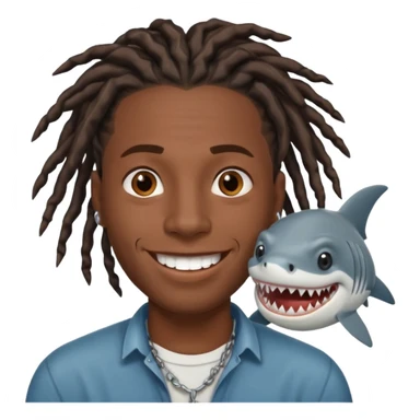Dark skin black male with locs and shark bite piercings sticker