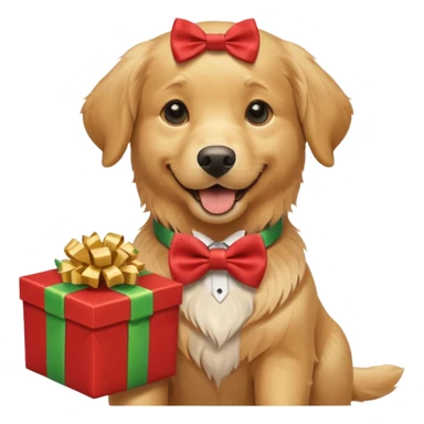 Father's day dog holding presents sticker