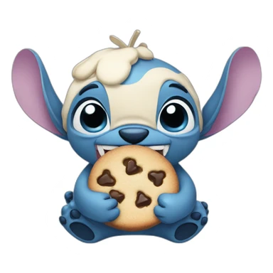 Stitch qui mange un cookie sticker
