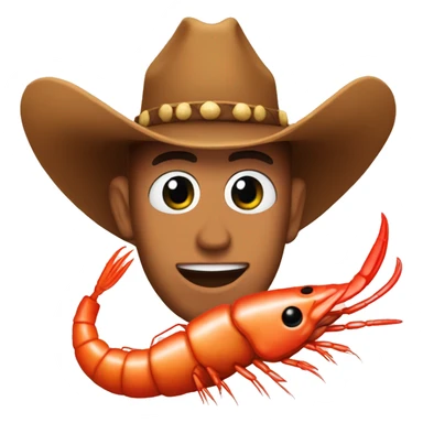 Cowboy shrimp sticker