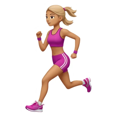 sporty woman cartoon emoji style back view sticker