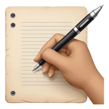 hand with write on the paper sticker