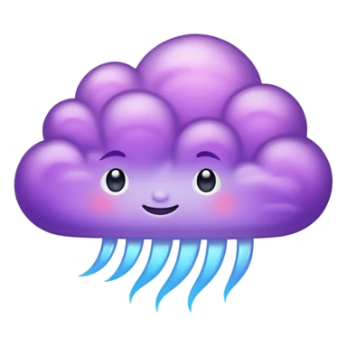 A glowing purple cloud with subtle sparkles around it. sticker