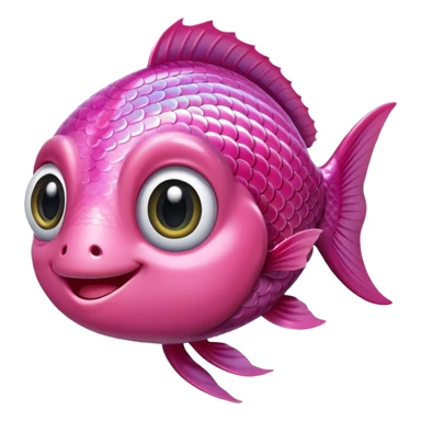 Cute pink fish sticker