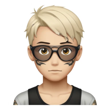 anime boy with tattoo in black oakley radar sticker