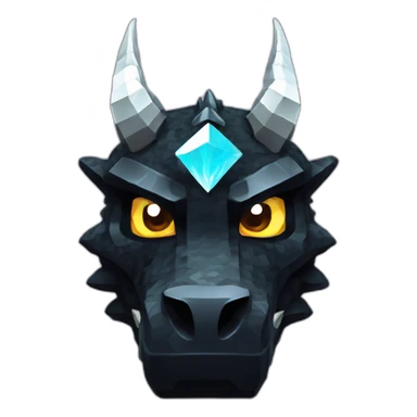 Minecraft Glitter Black Dragon Head With Diamond Horn sticker