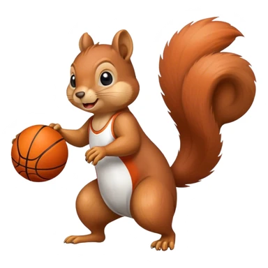 a squirrel plays basketball sticker