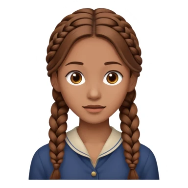 Woman with long single braid sticker