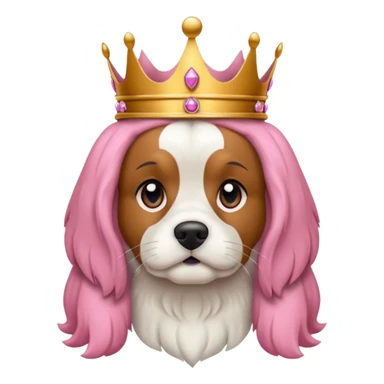 bana şaşkın suratlı yavru king charles köpek yüzü yarat, dişi köpek ve yavru olduğu belli olsun sticker