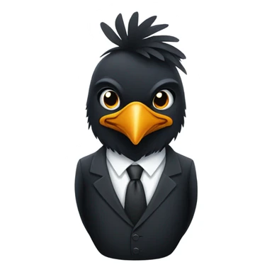 Crow wearing a suit sticker