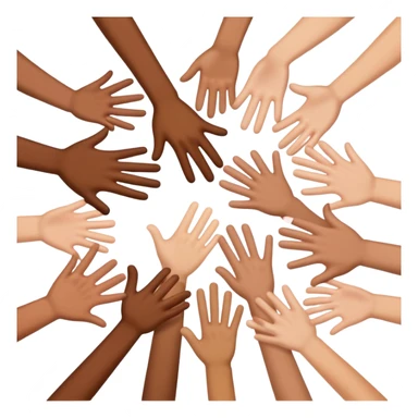 multiple hands sticker