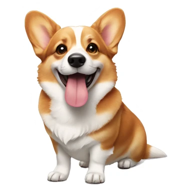 Corgi with his little tongue out sticker
